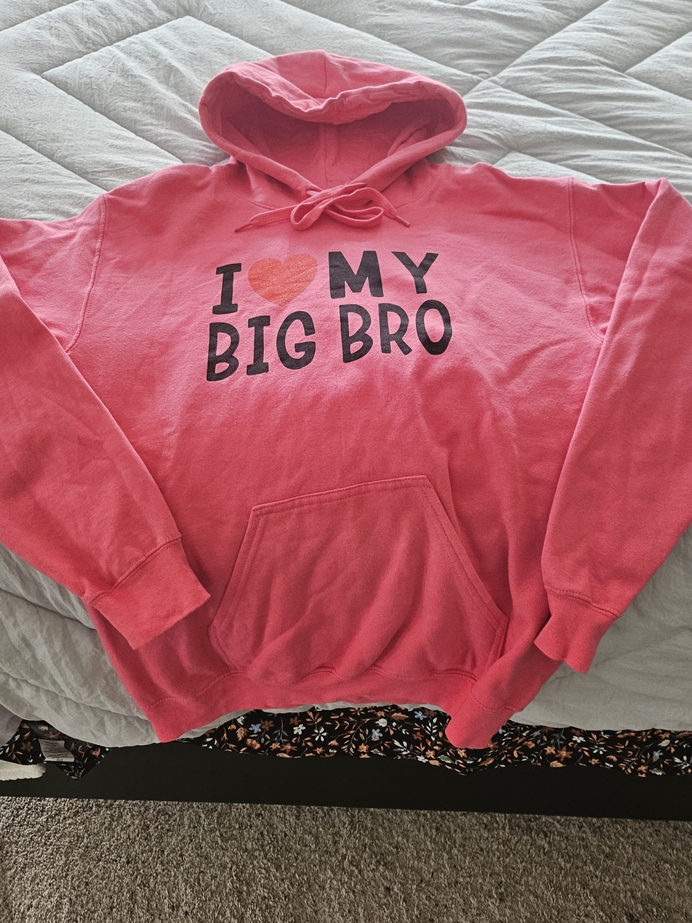 Pink "I ♥ My Big Bro" Pullover Hoodie